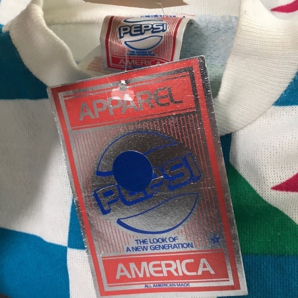 Pepsi 1986 80s Deadstock Retro Crop Sweater Shirt - Picture 3 of 4